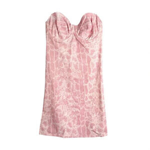 Nancy Ganz 34B Pink Snakeprint Body Slimmer Shapewear Vintage 90s Slimming